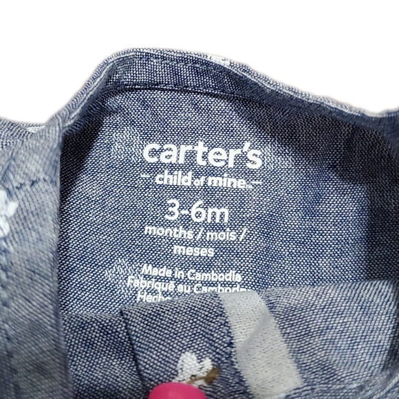 Carter's Child of Mine 2Pc Blue Floral Top & Bloomers Set Size 3-6Months - Picture 9 of 11